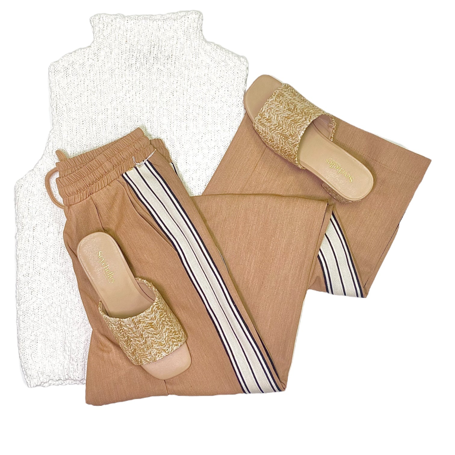 Sporty Pull On Pants Camel
