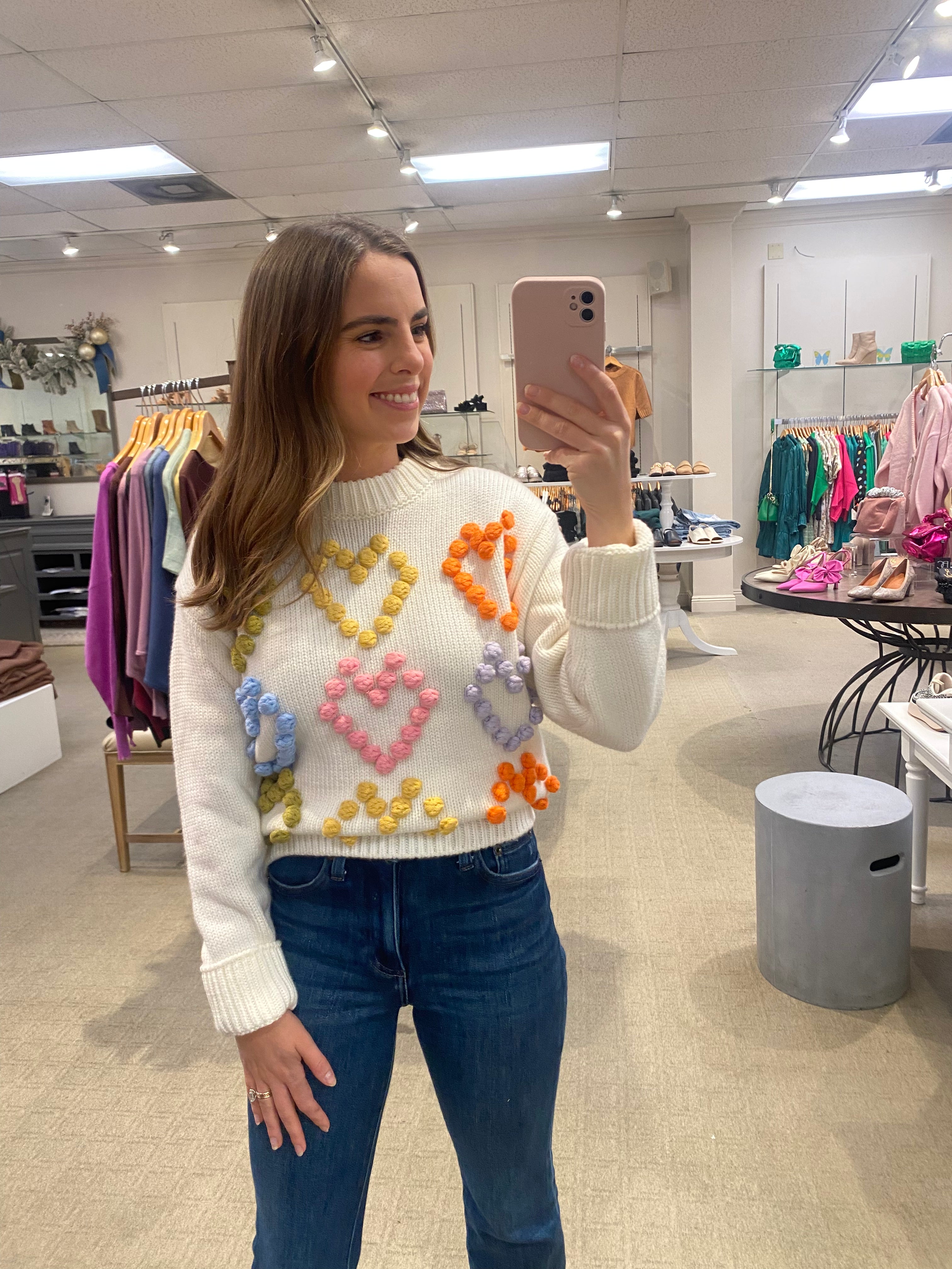 Heart Pom Sweater