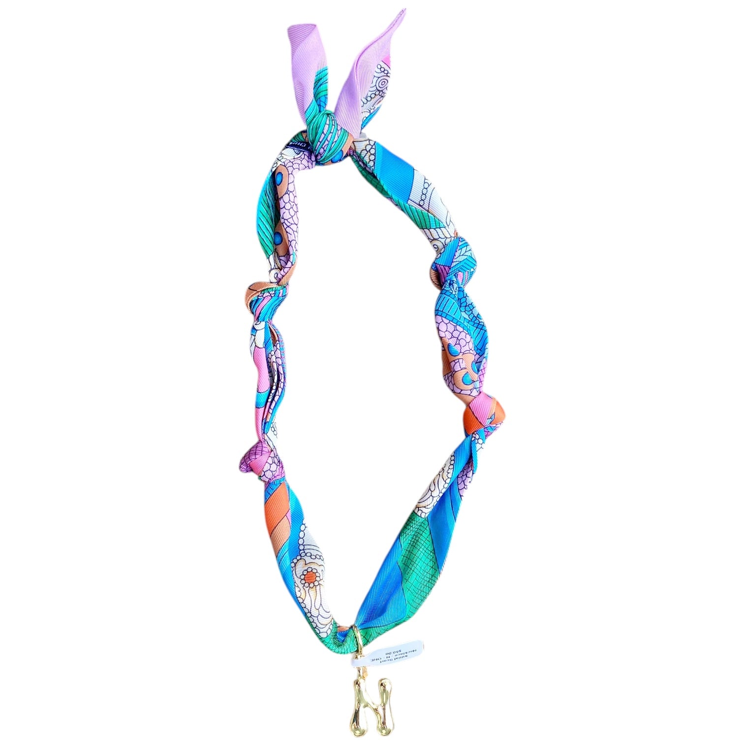 Initial Scarf Necklace