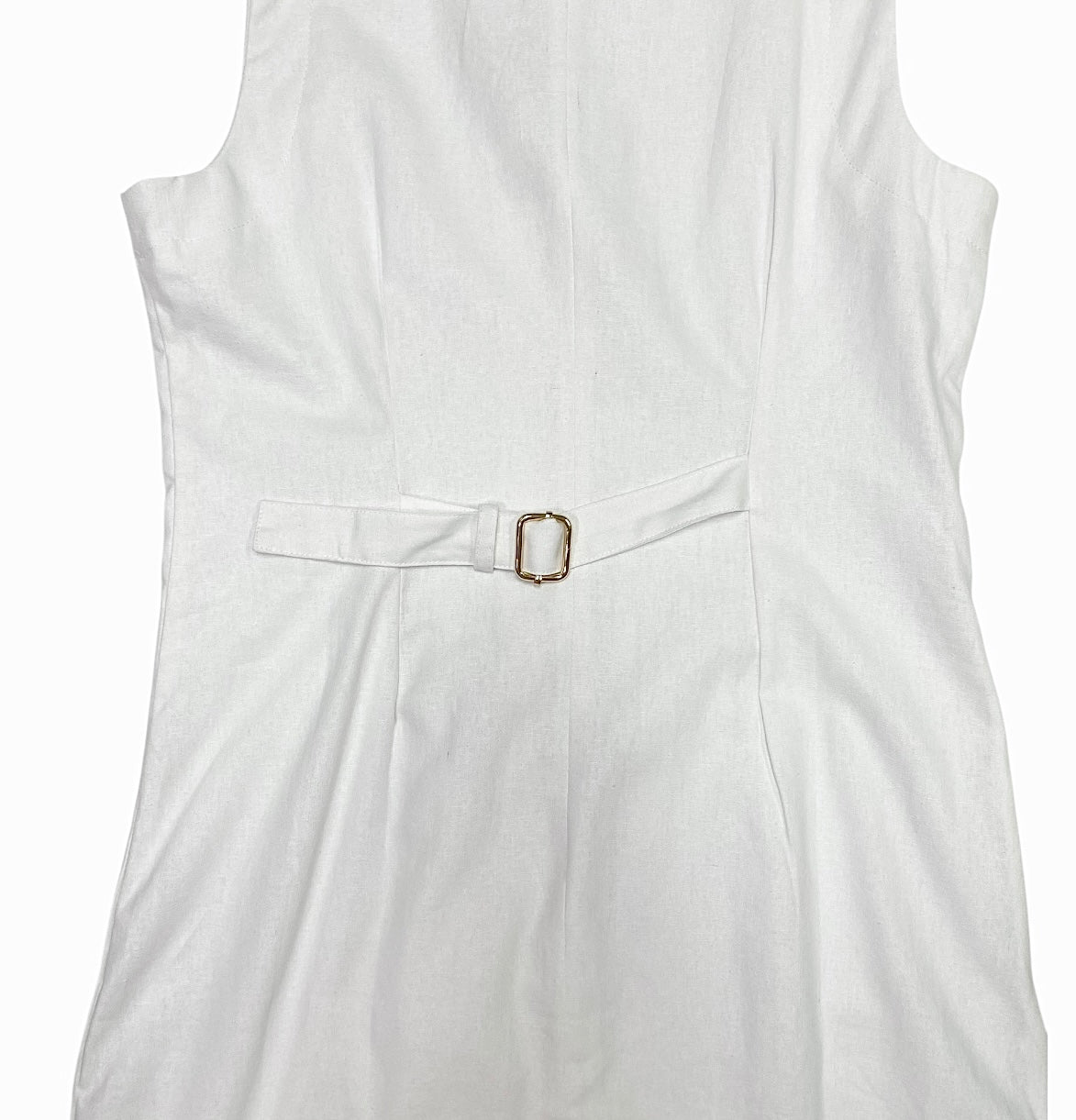 Tinley Button Dress White