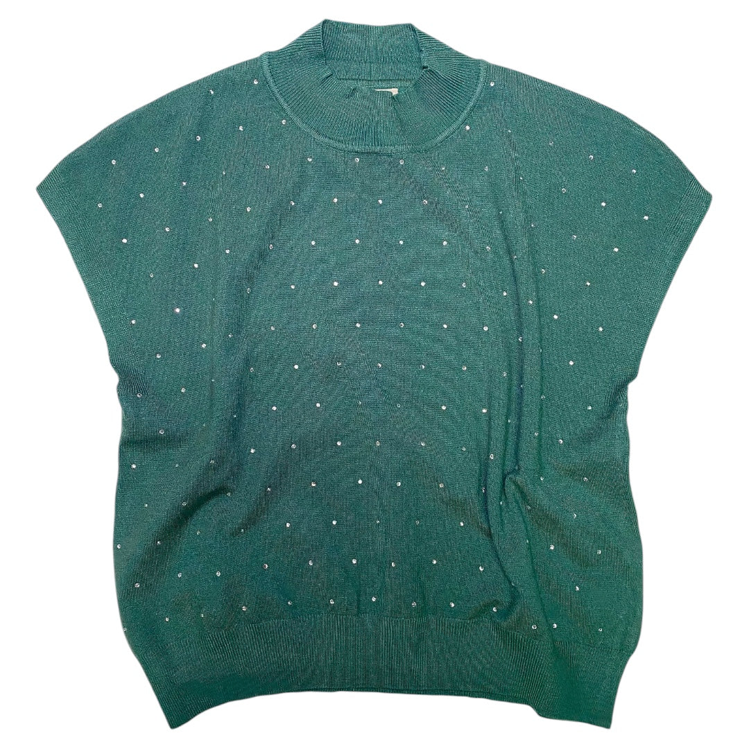 Stormi Rhinestone Mock Neck Sweater Green