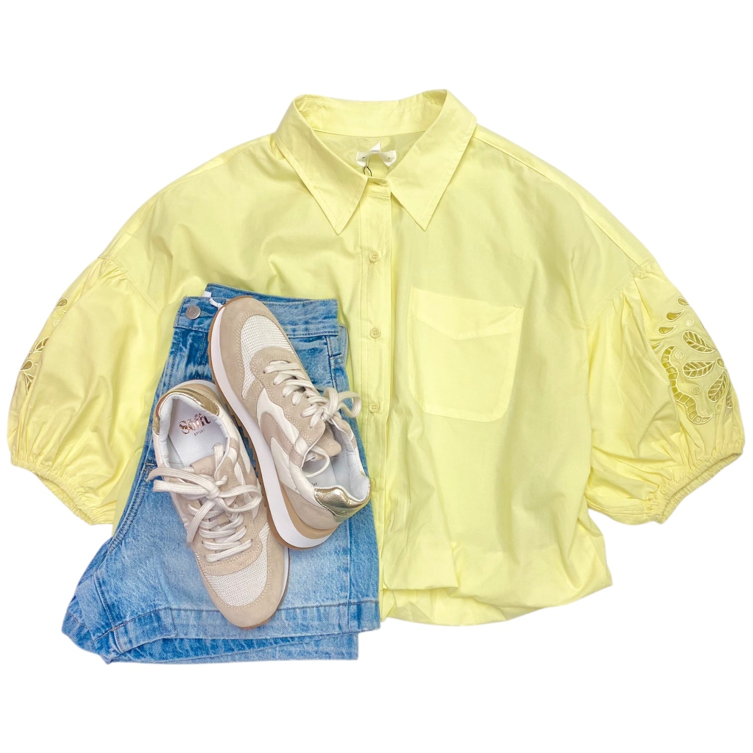 Josefina Bubble SLV Top Lemon