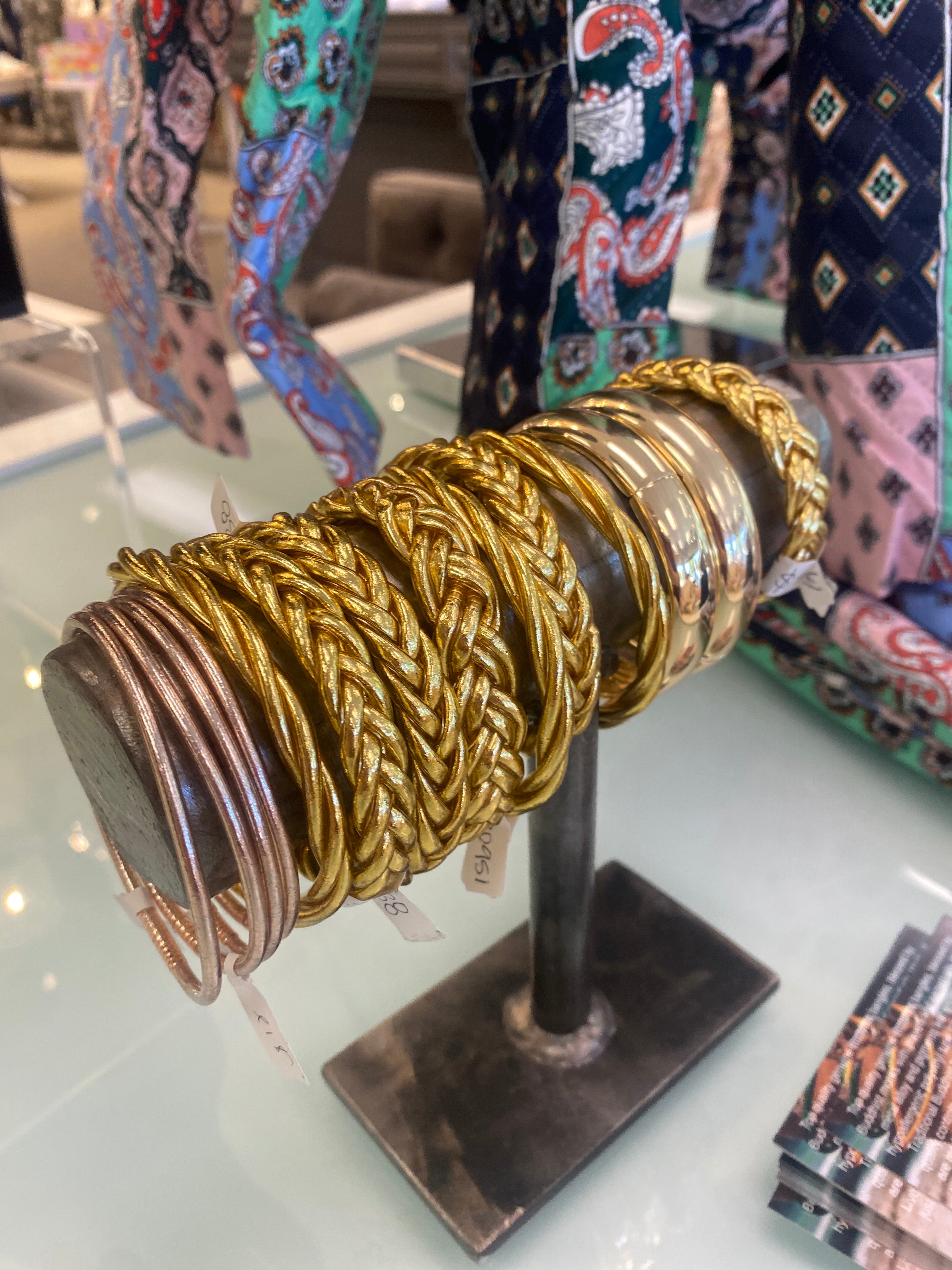 Buddhist Temple Bangle- Thin Champagne