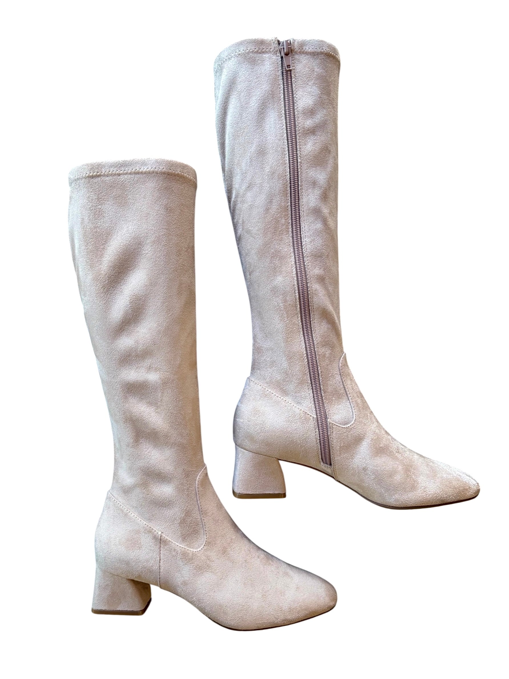 Tall Suede Boot Taupe Suede