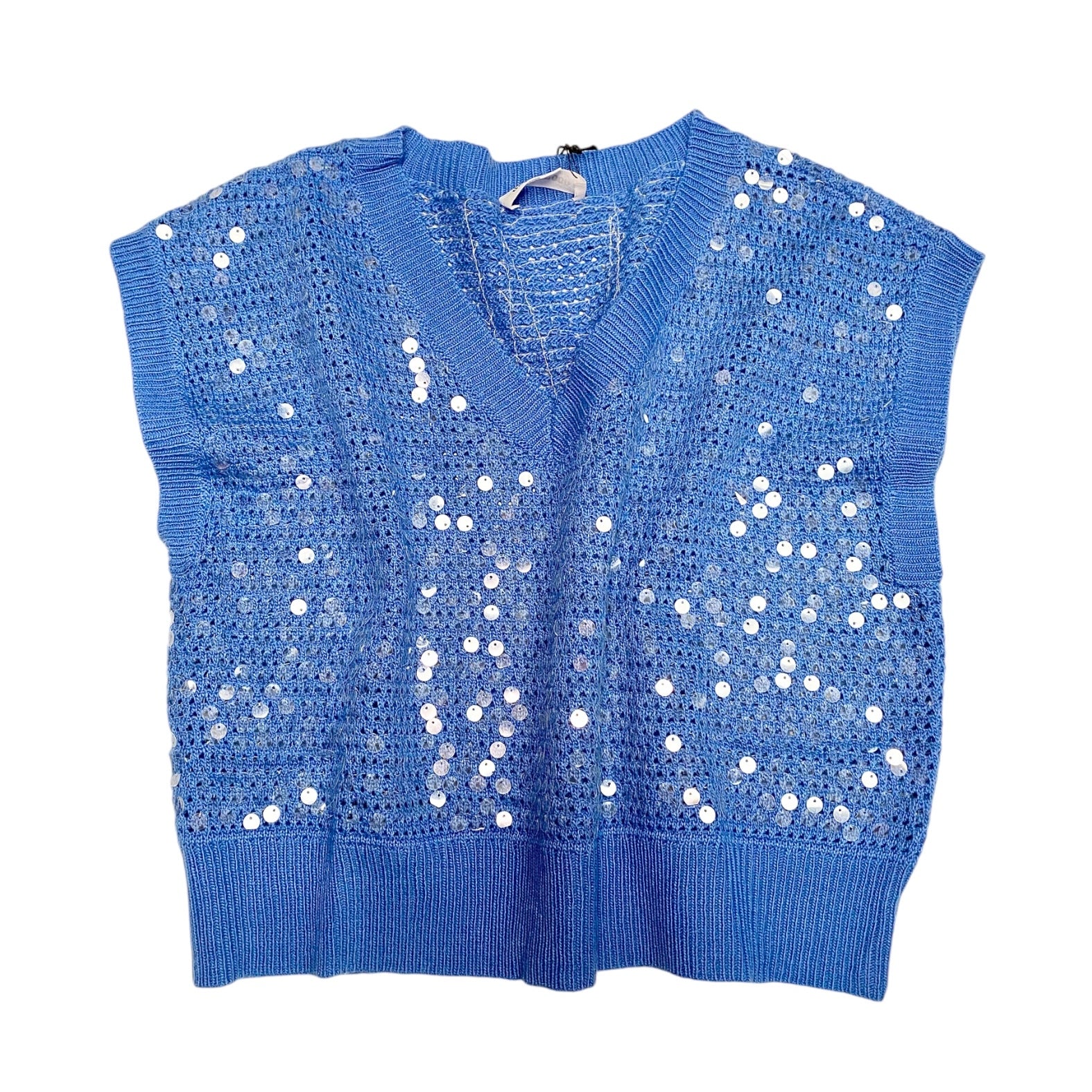 Leah Sequin Sweater Blue