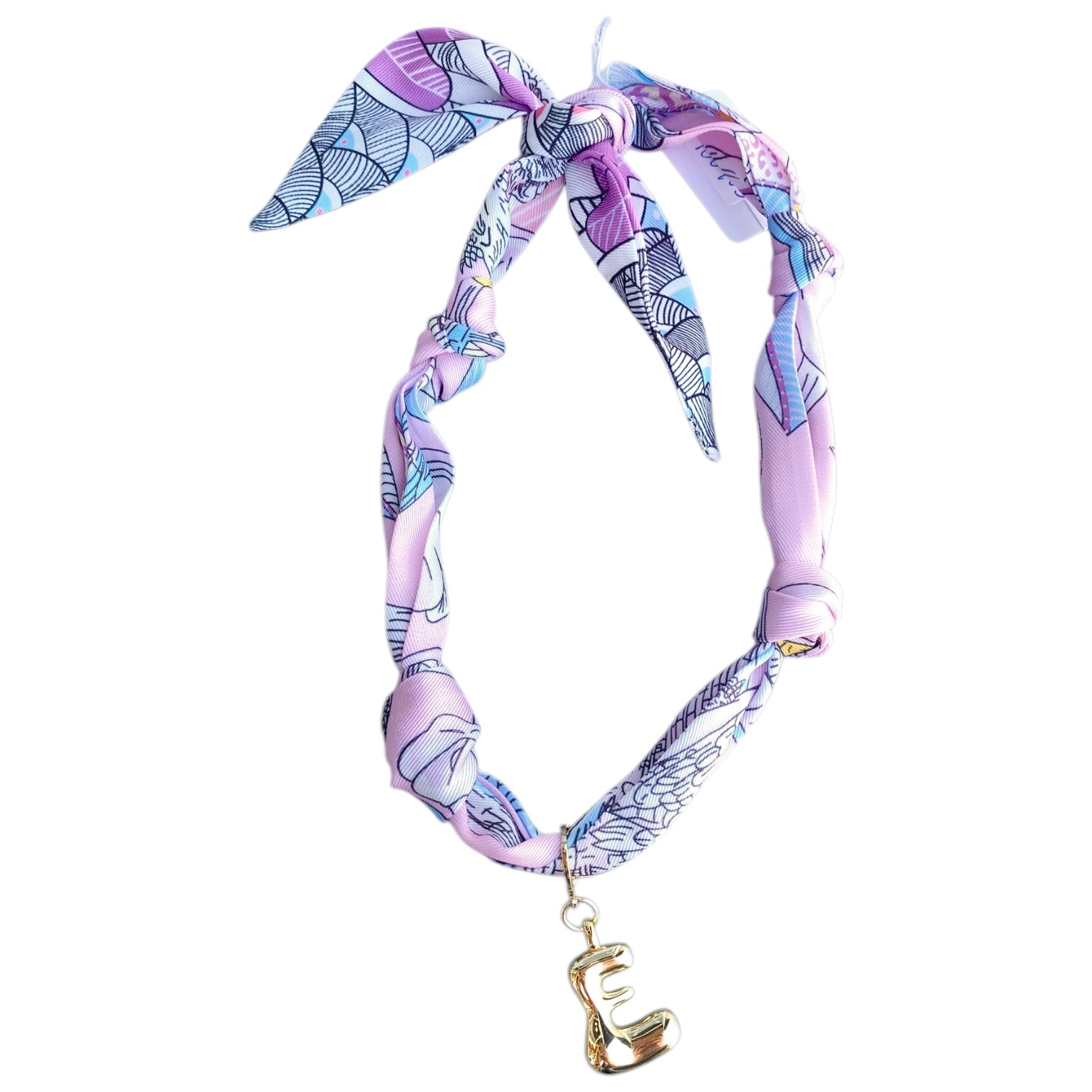 Initial Scarf Necklace