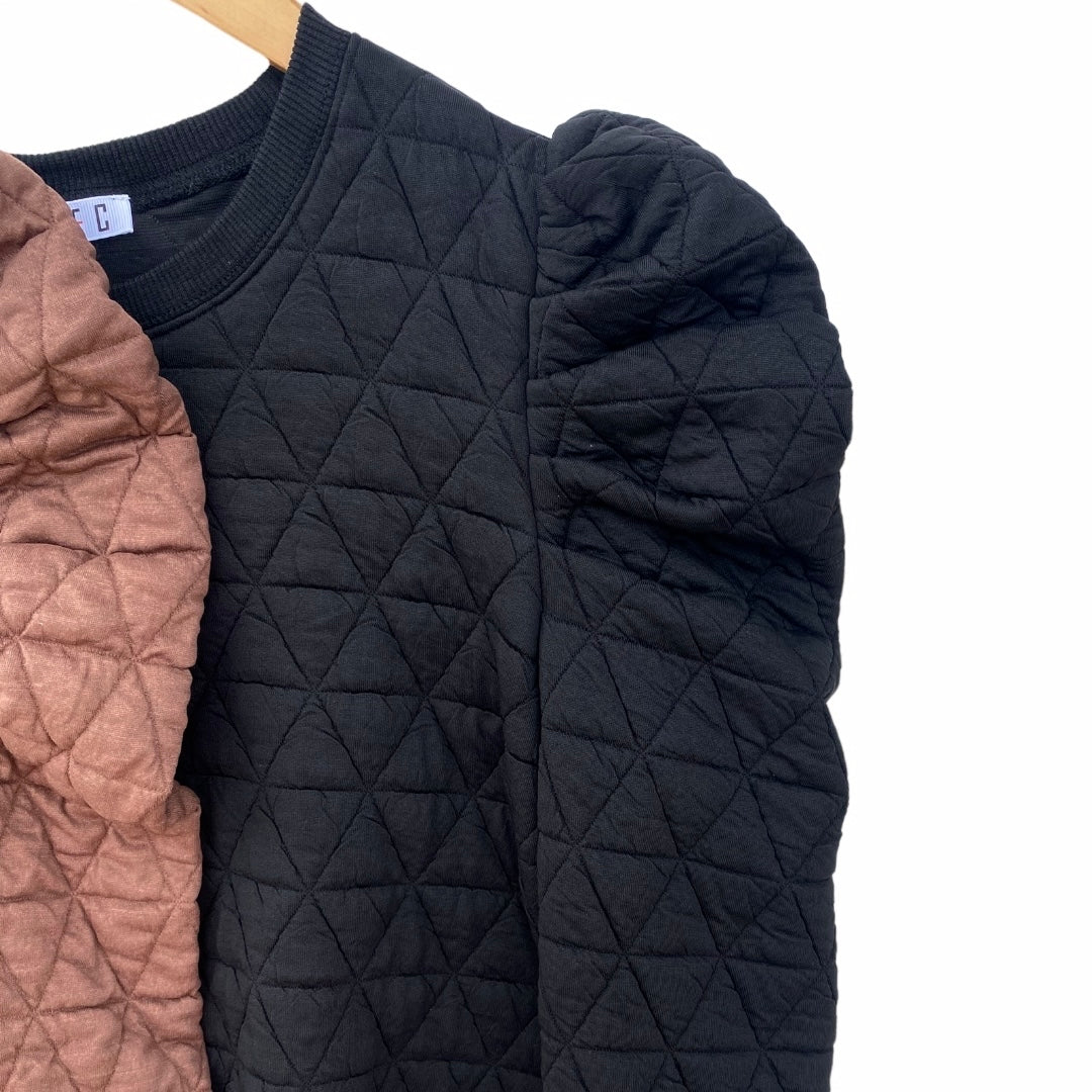 Quilted Sweatshirt Black