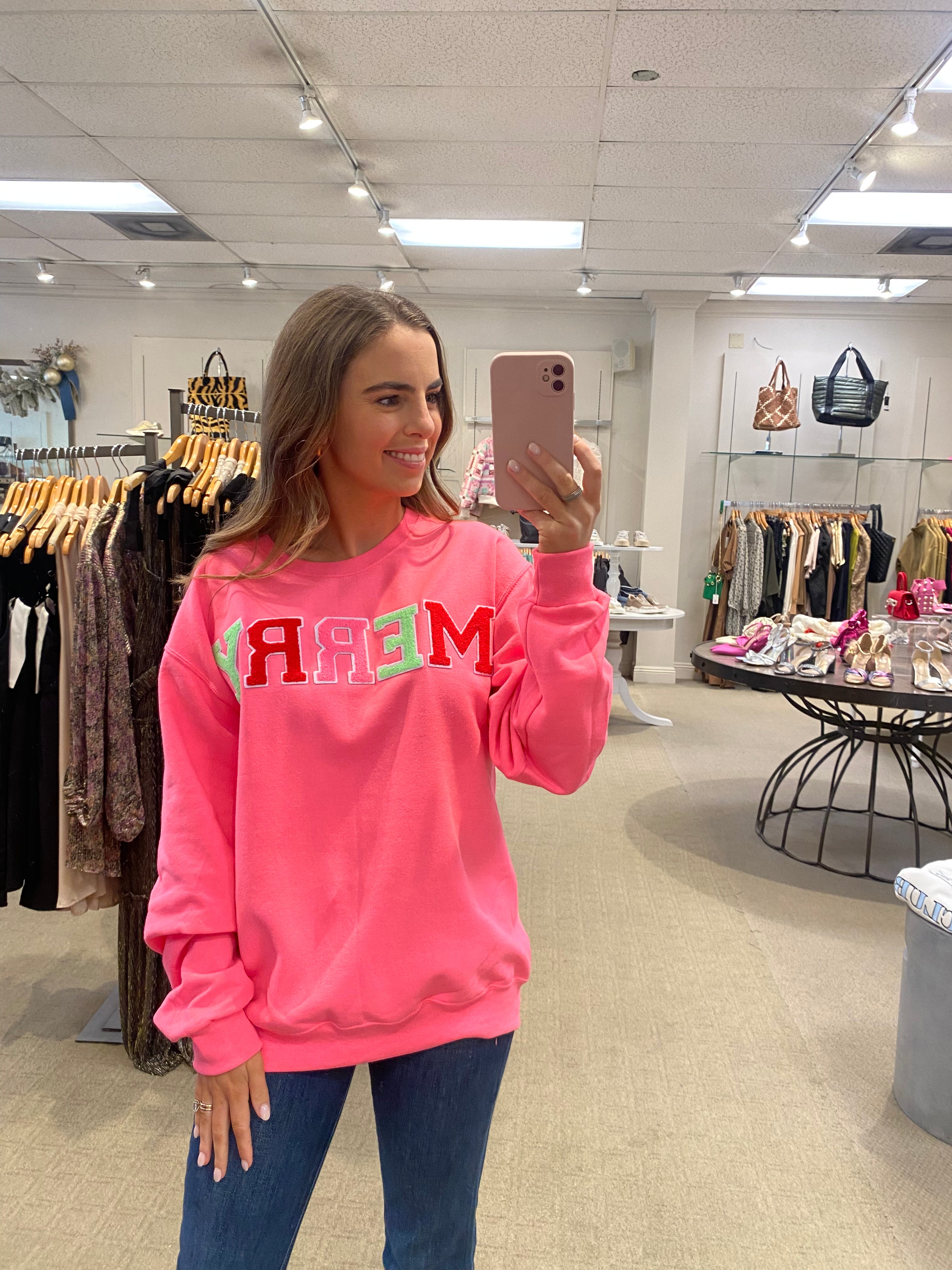 Merry Sweatshirt Pink