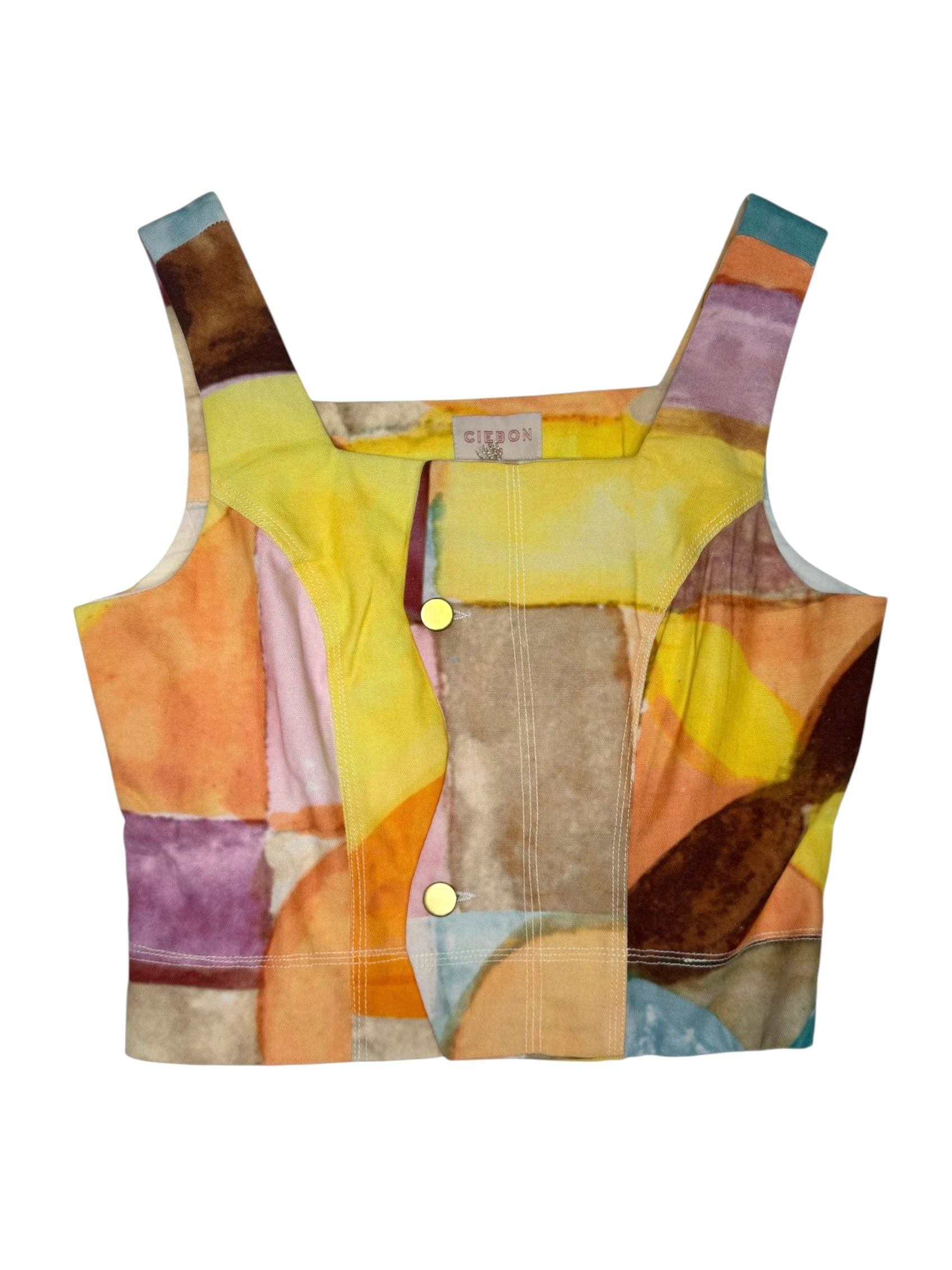 Yesika Printed Top Yellow Multi