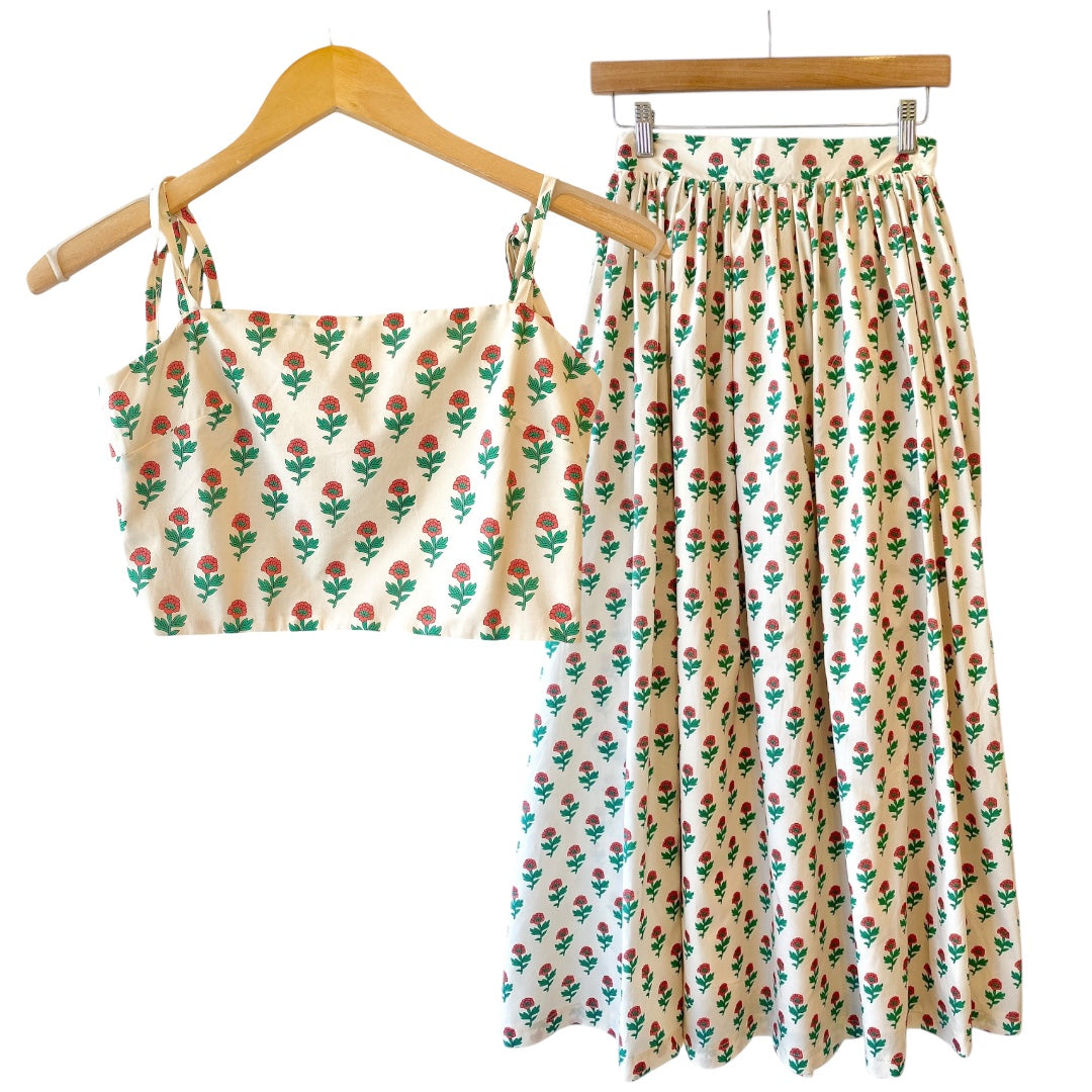 Floral Midi Skirt Set