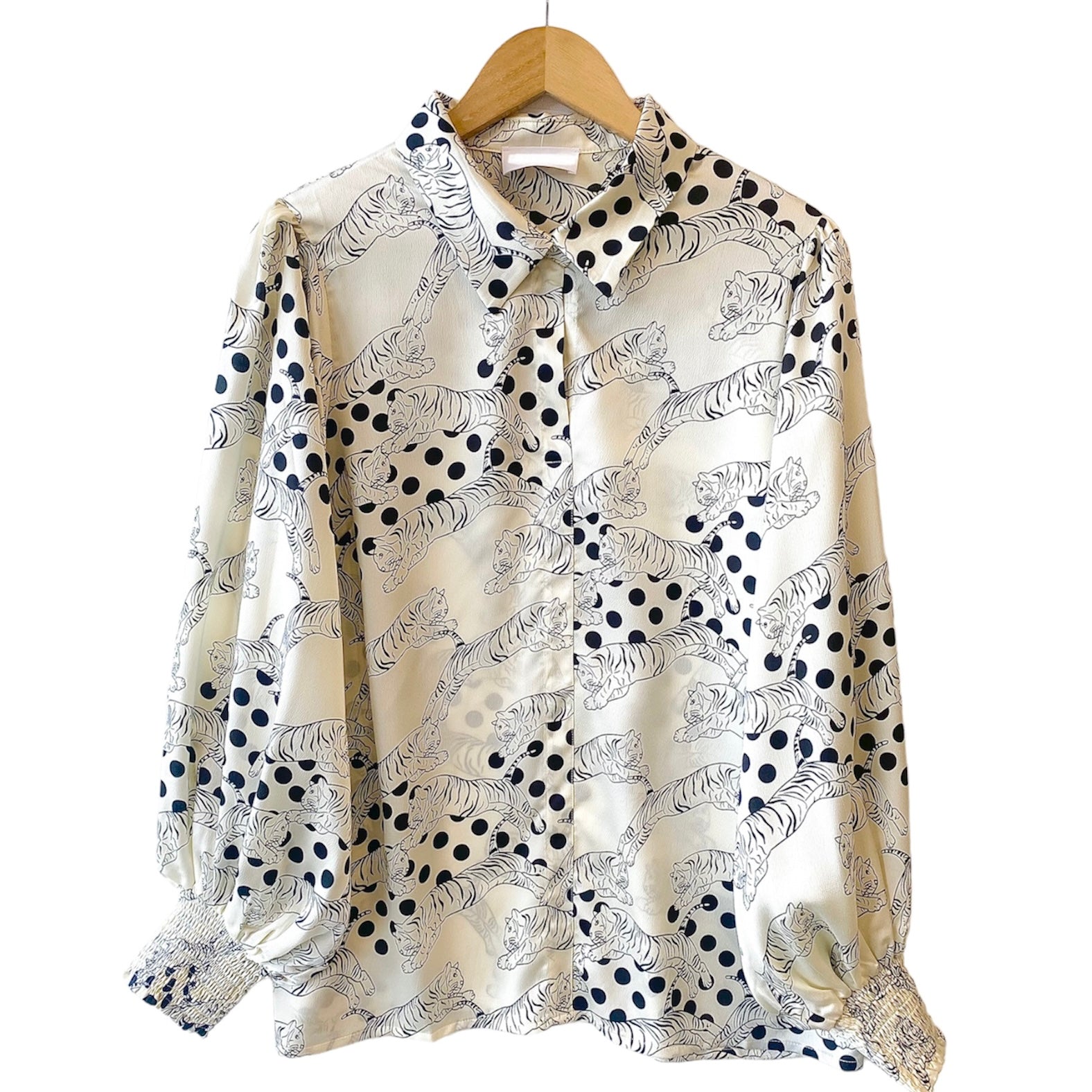 Kassidy Tiger Print Top Ivory