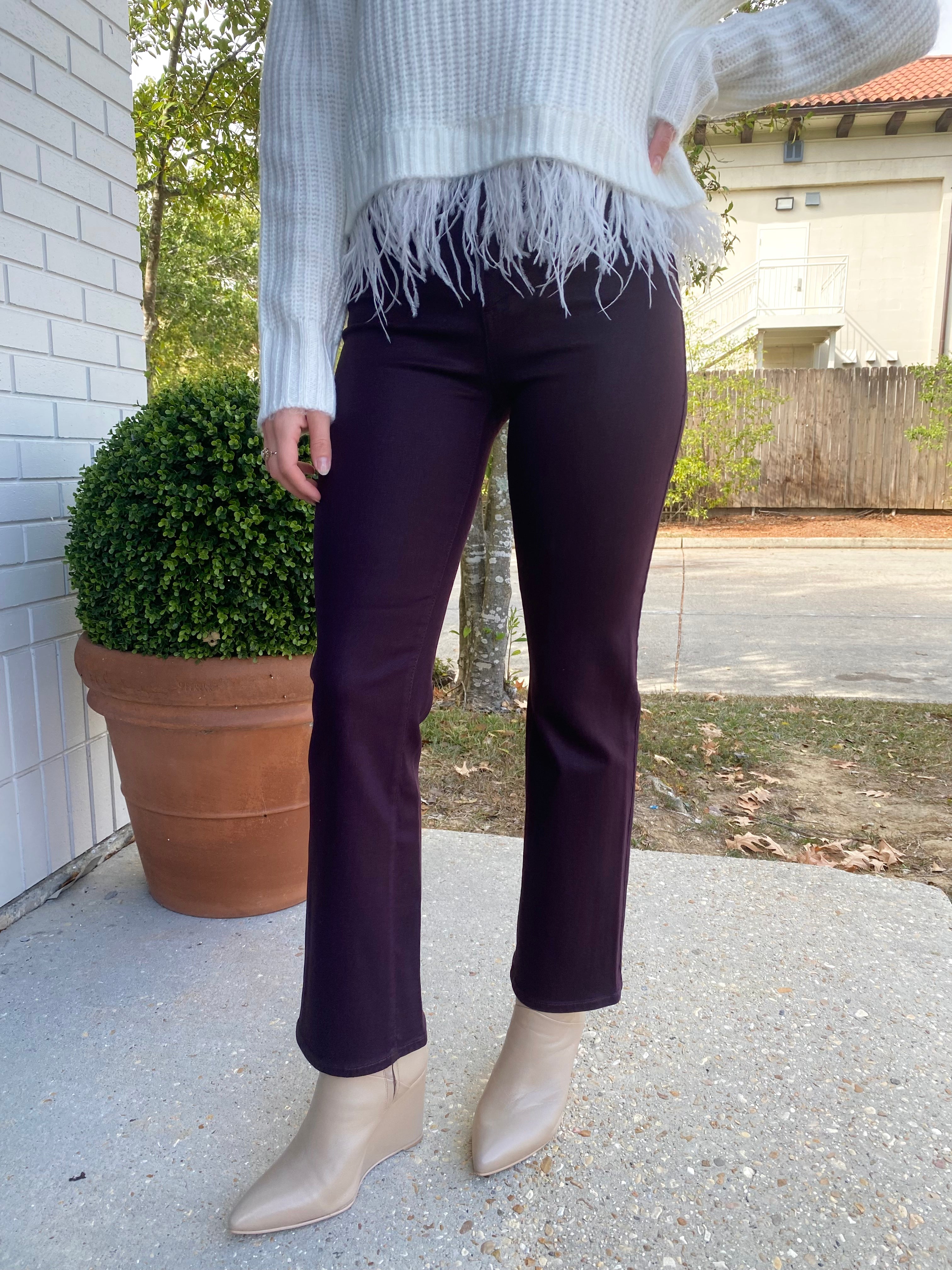 Lennon Crop Flare - Coated Amethyst