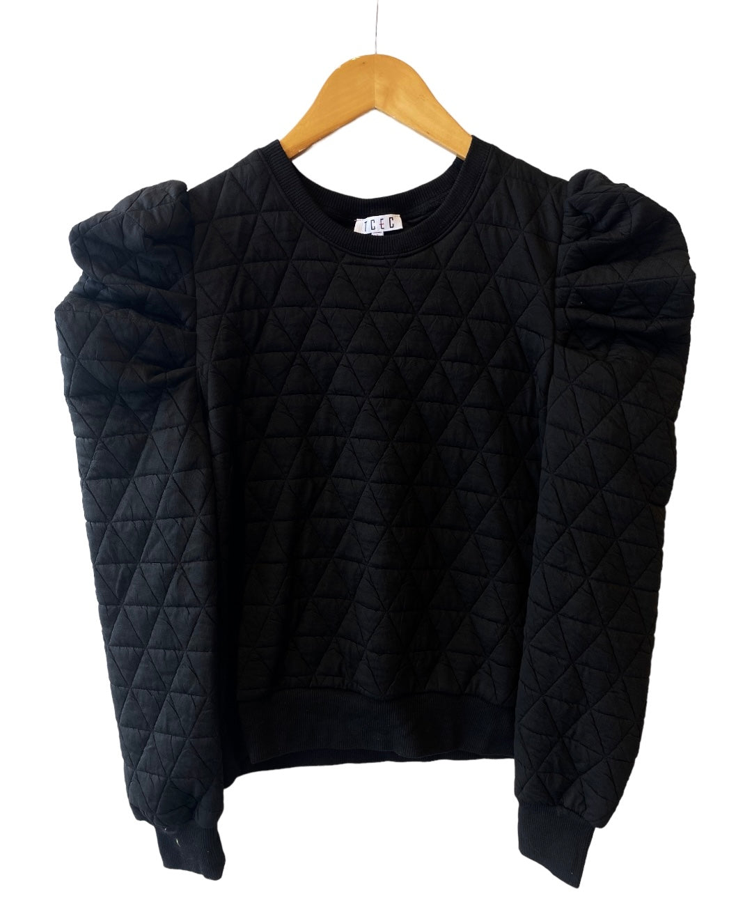 Quilted Sweatshirt Black