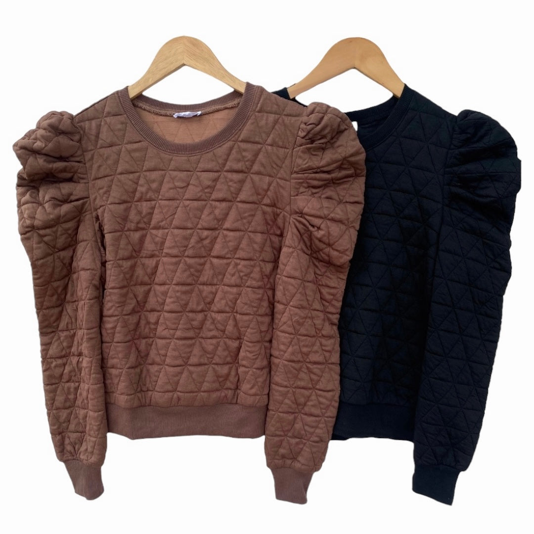 Quilted Sweatshirt Black