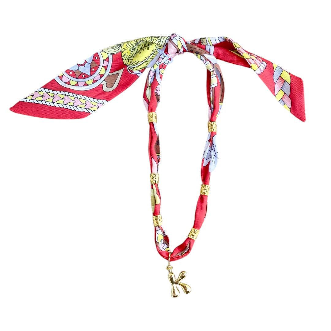 Initial Scarf Necklace