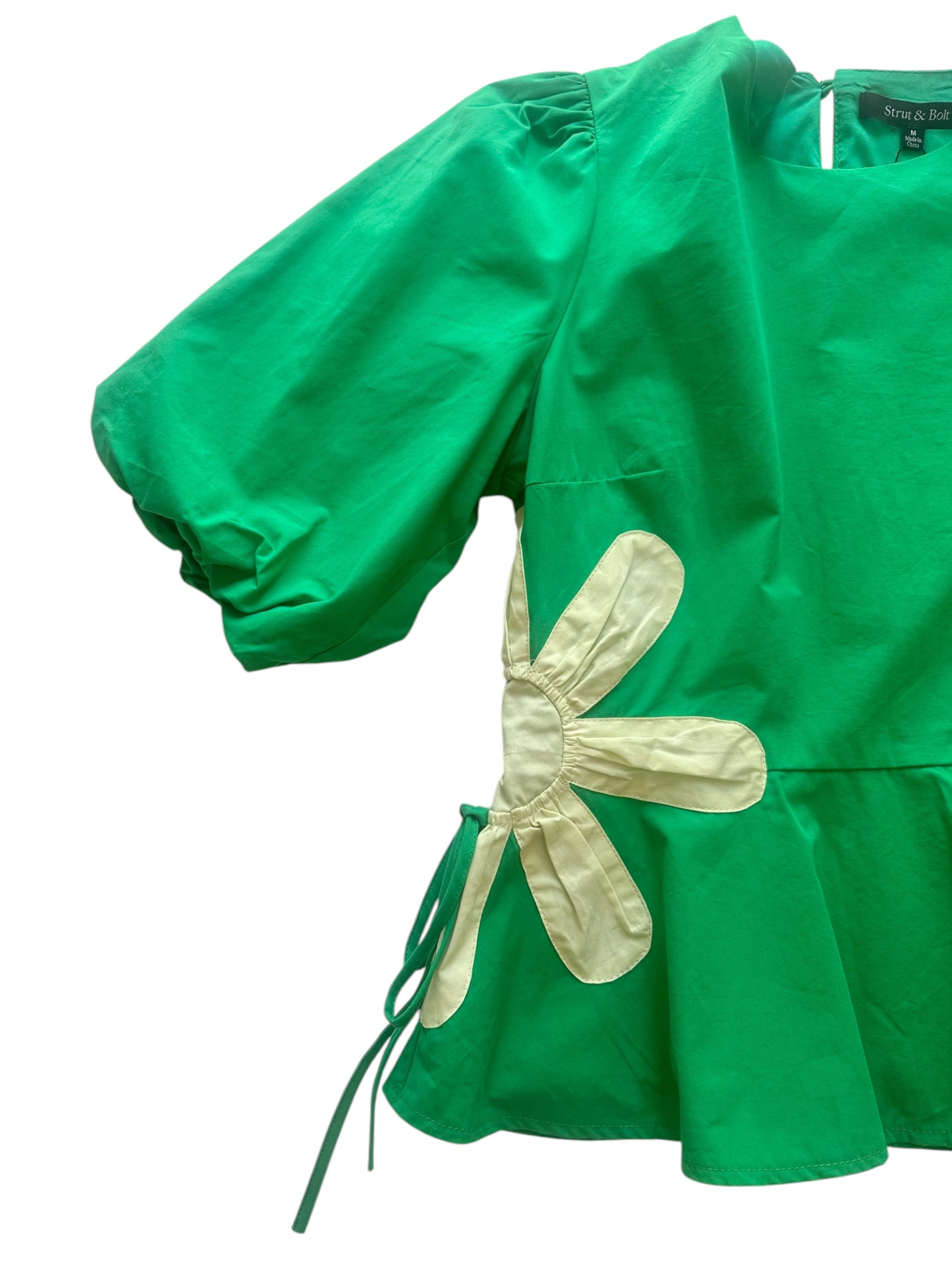 Floral Poplin Top Emerald