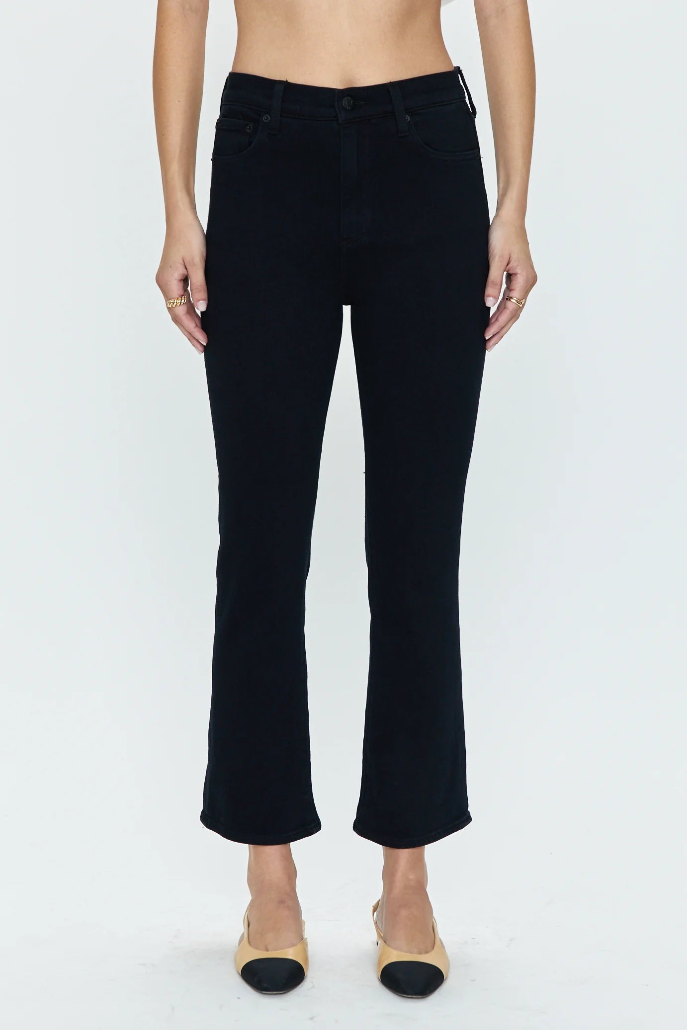 Lennon Cropped Boot Jean Dark Vinyl