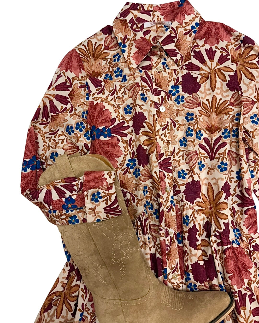 Karmen Dress Cream/Rust