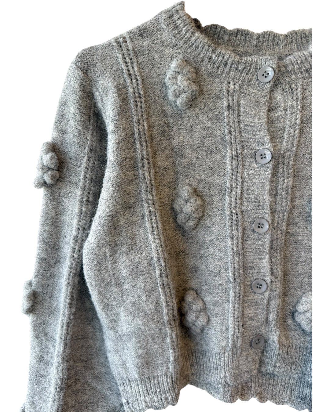 Klarrisa Button Down Sweater Heather Grey