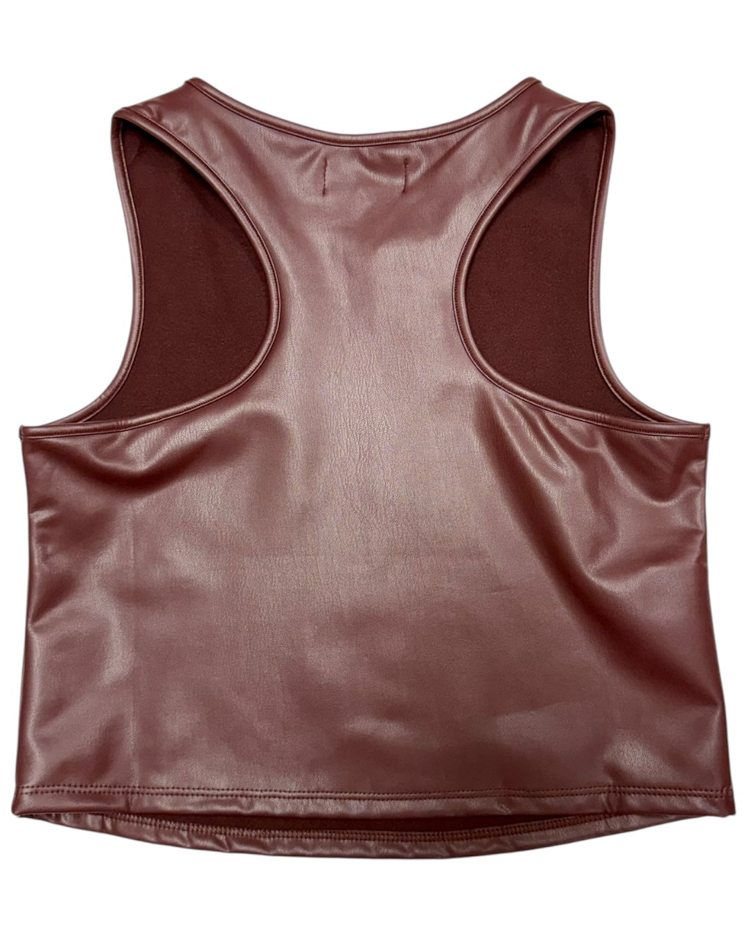 Vegan Leather Tank Top Oxblood