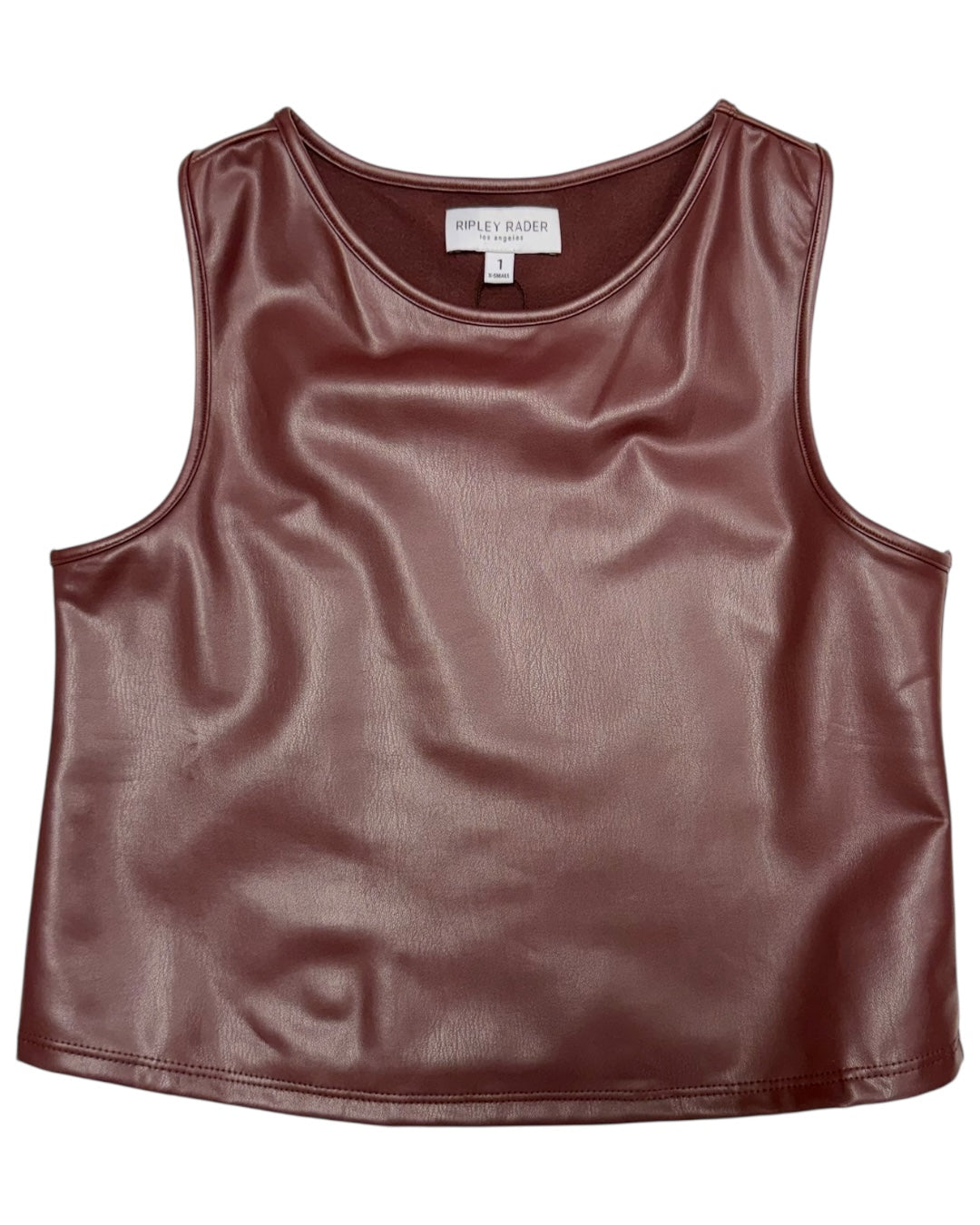 Vegan Leather Tank Top Oxblood
