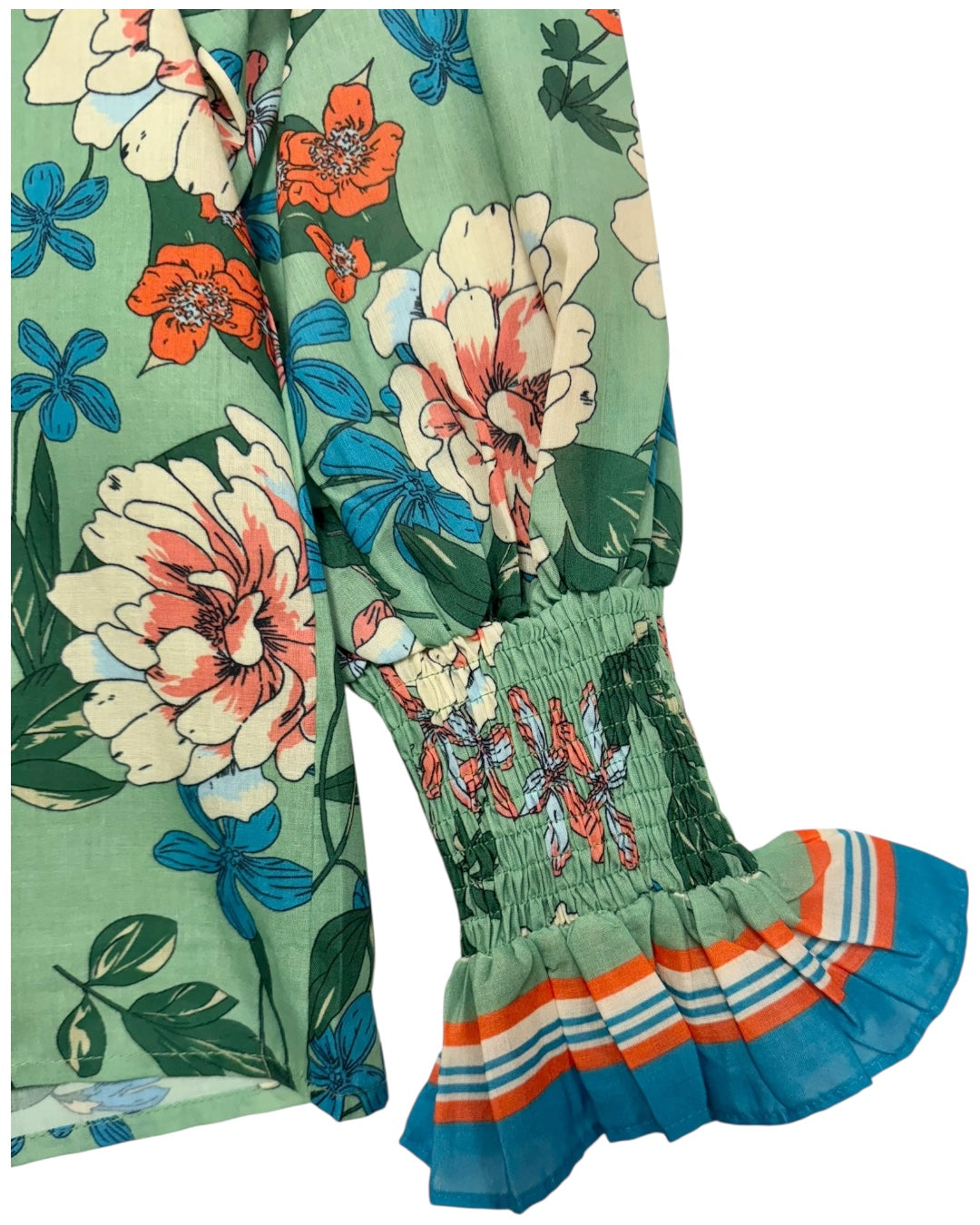 Cline V-Neck Blouse Dahlia Border