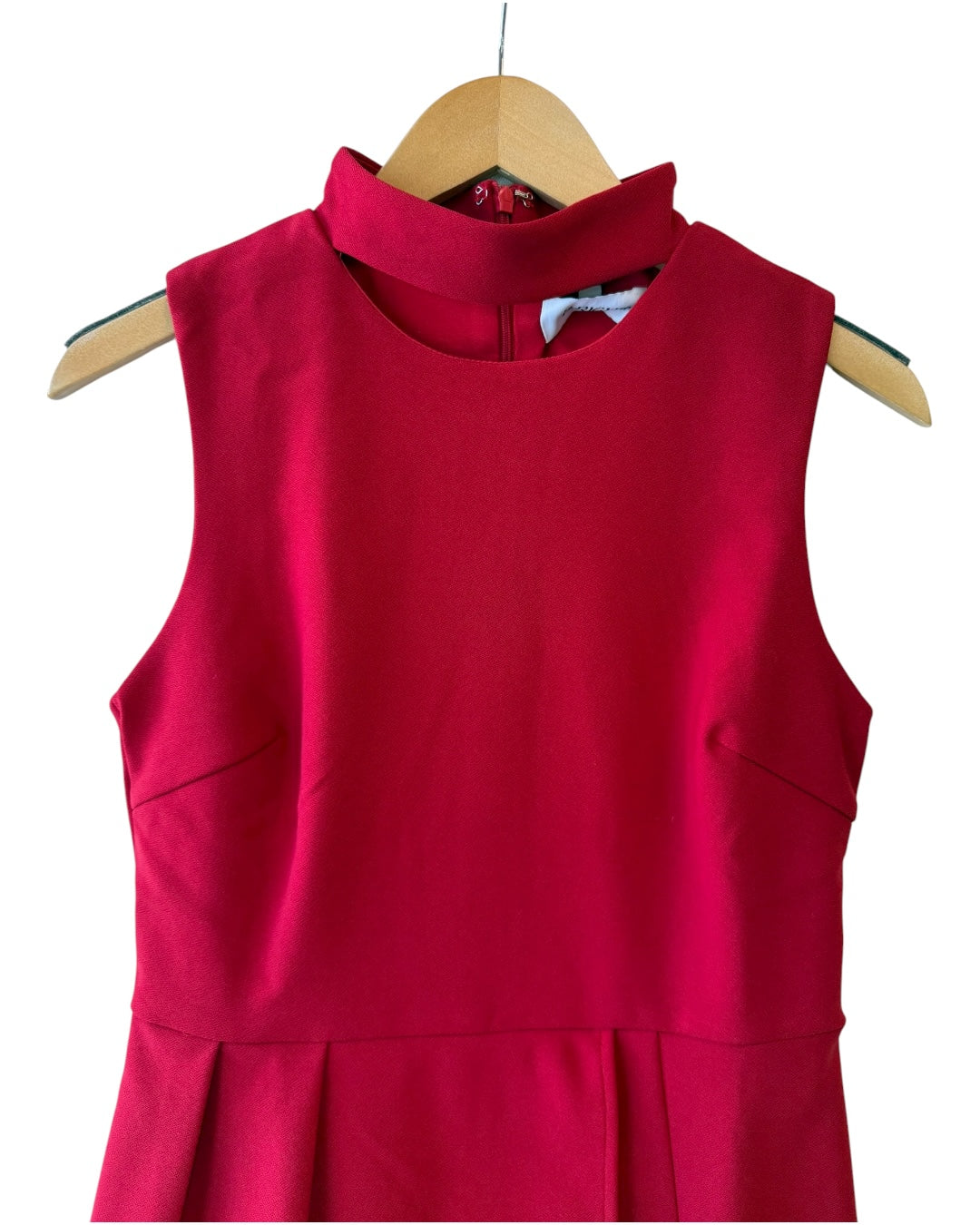 High Neck Mini Dress Red