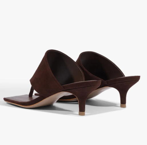 Thong Sandal on a Kitten Heel Brown