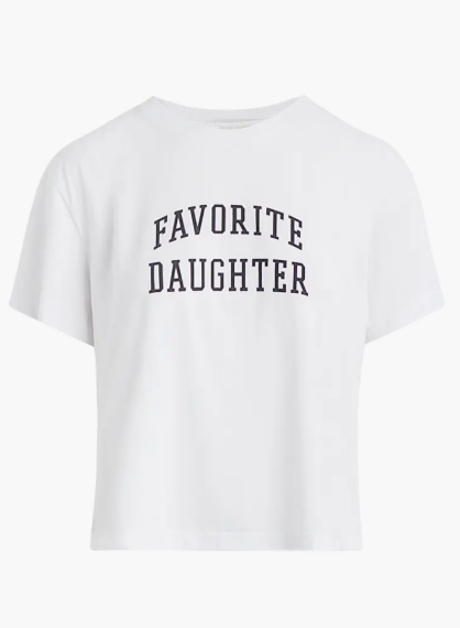 Cropped Collegiate Tee White