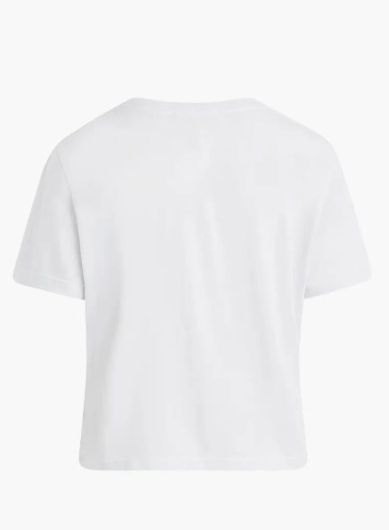Cropped Collegiate Tee White
