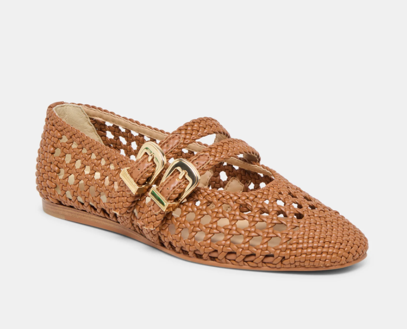 Woven Maryjane Flat Saddle