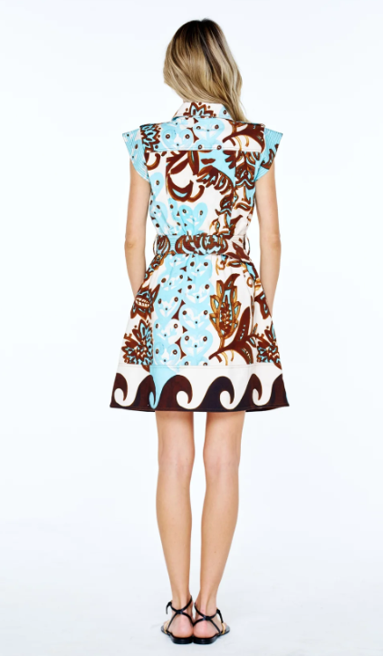 Fay Printed Mini Dress Cream Multi