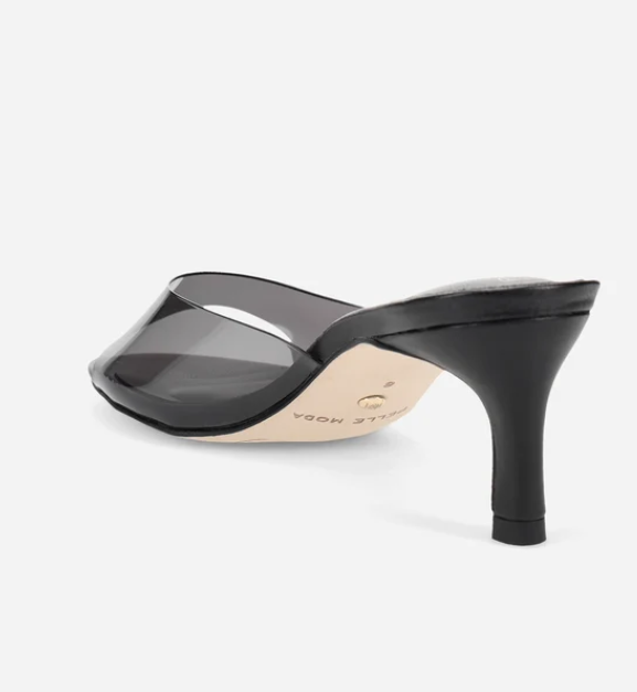 Clear Kitten Heel Black