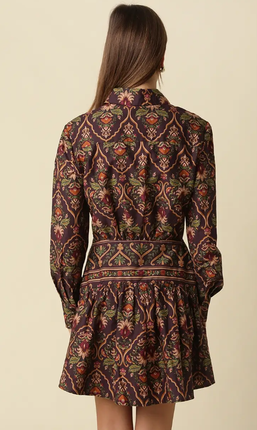 Gianna Mini Dress Chocolate Multi