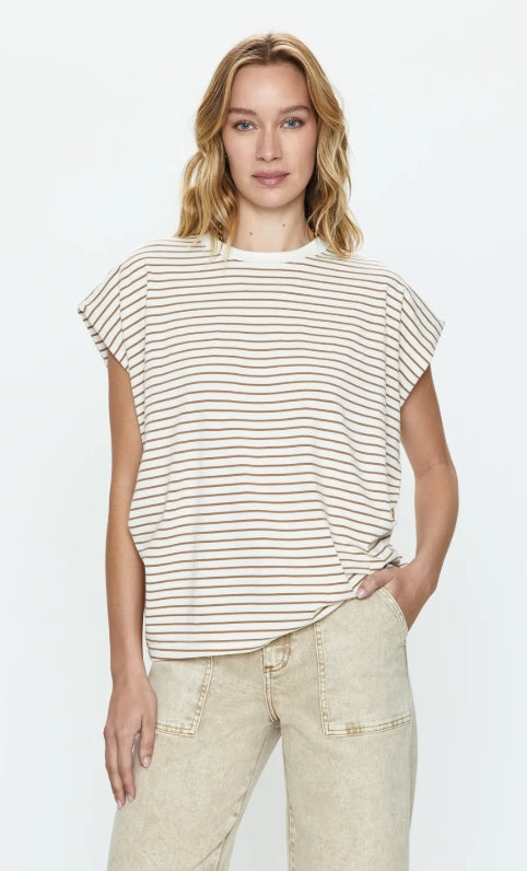 Trina Muscle Tee Sable Stripe