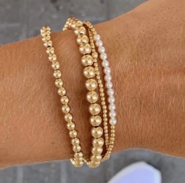 Bliss 2mm Bead Bracelet - Pearl
