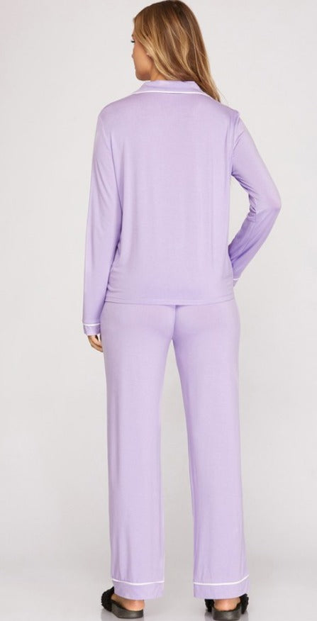 Pajama Pant Set Purple