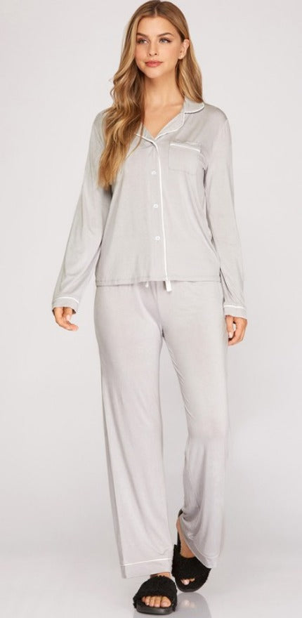 Pajama Pant Set Grey