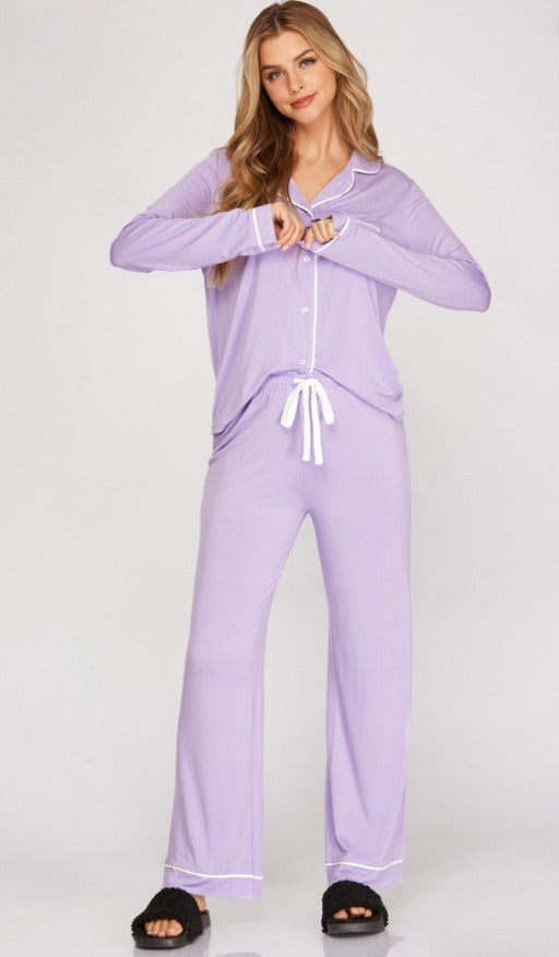 Pajama Pant Set Purple