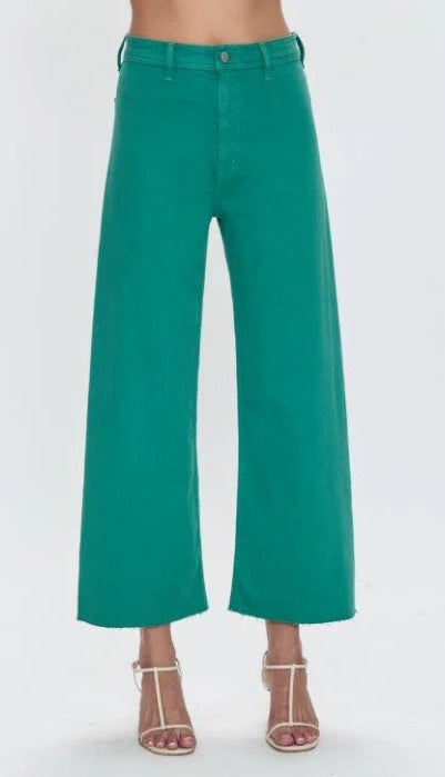 Penny Crop Wide Leg Jean Viridian