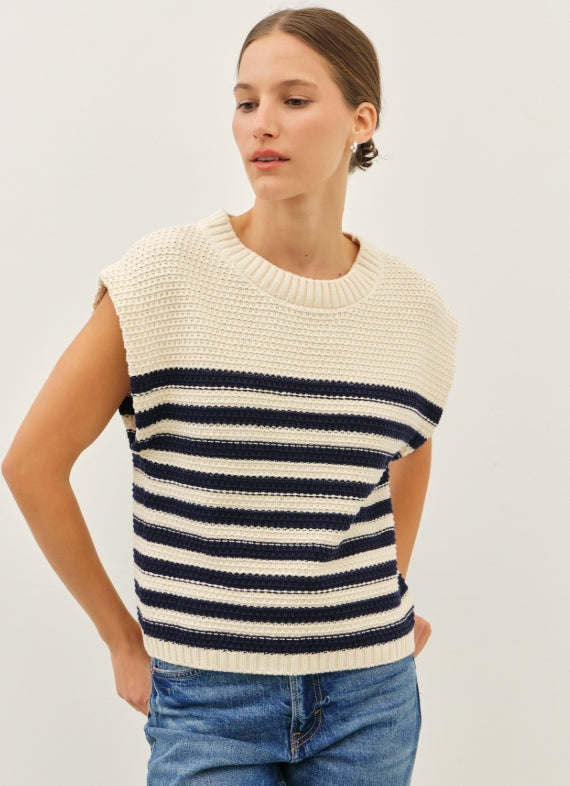 Kimmy Sweater Ivory/Navy