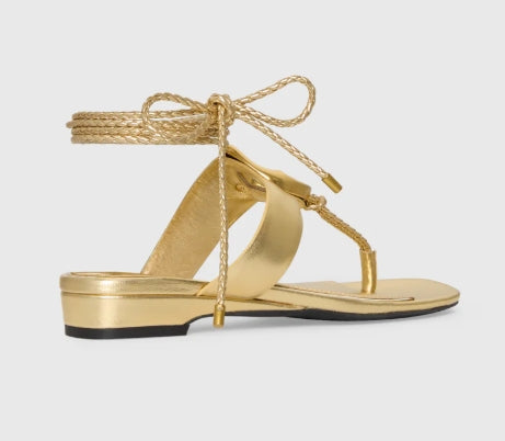 Woven Wrap Sandal Gold