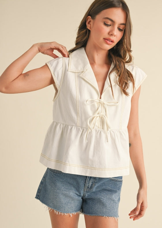 Betsy Top Snow Denim