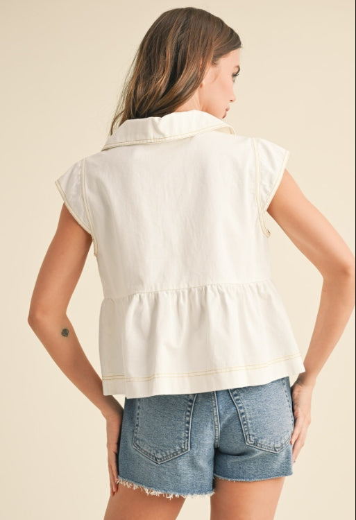 Betsy Top Snow Denim