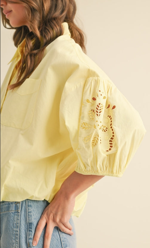 Josefina Bubble SLV Top Lemon