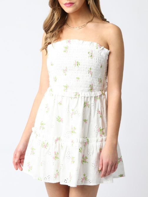 Atlas Dress Off White/Pink