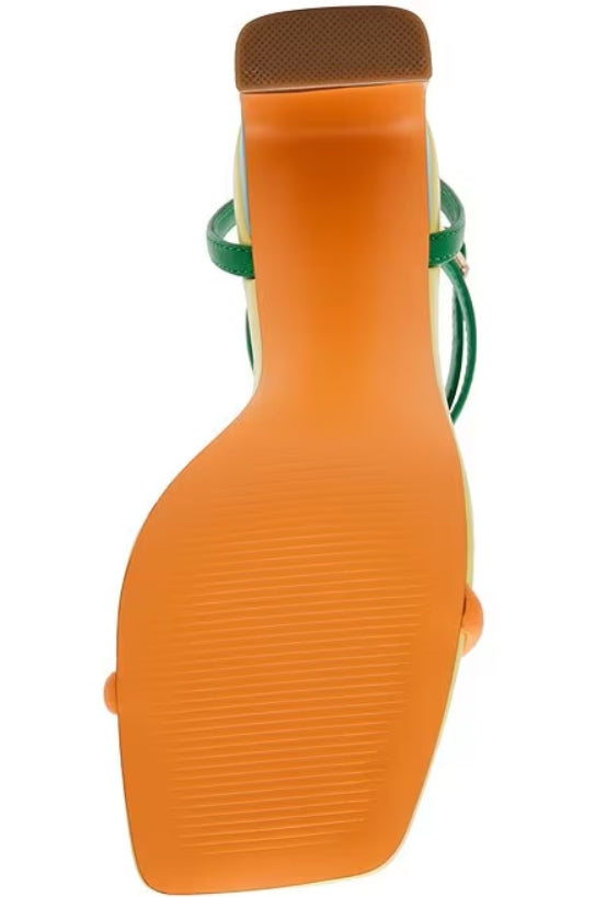 Leather Ankle Strap Heel Multi