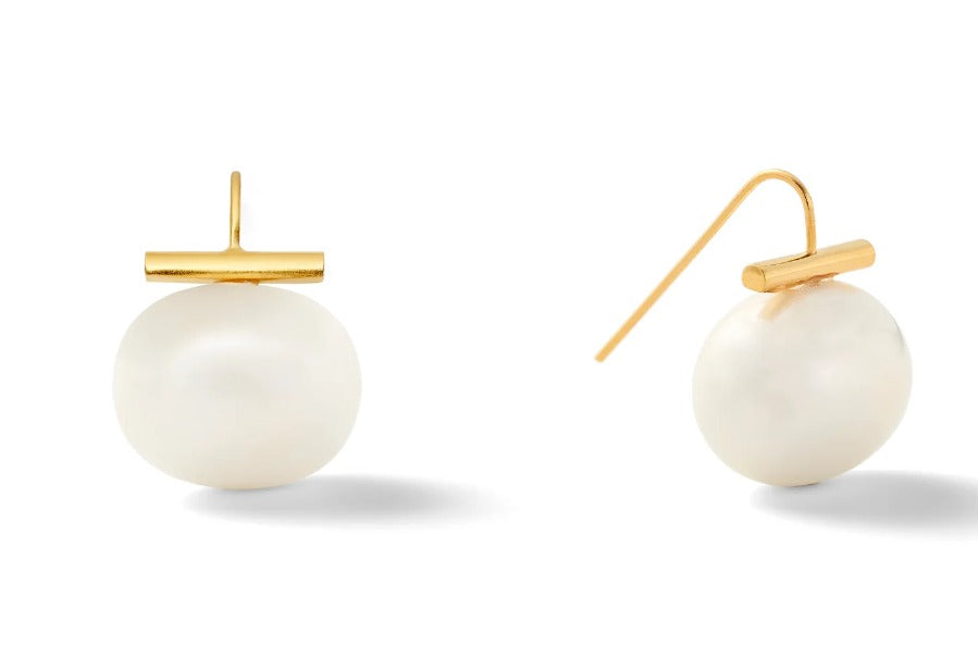 Large Pearl Earring White