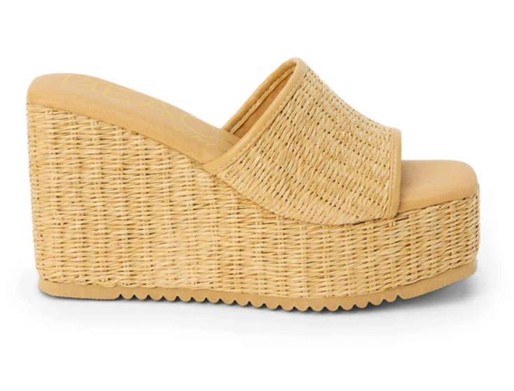 Woven Platform Wedge Tan