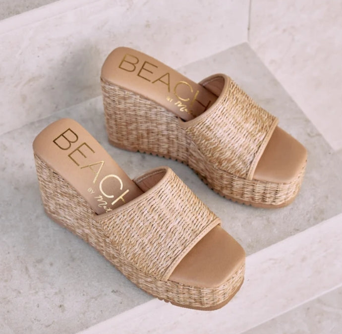 Woven Platform Wedge Tan